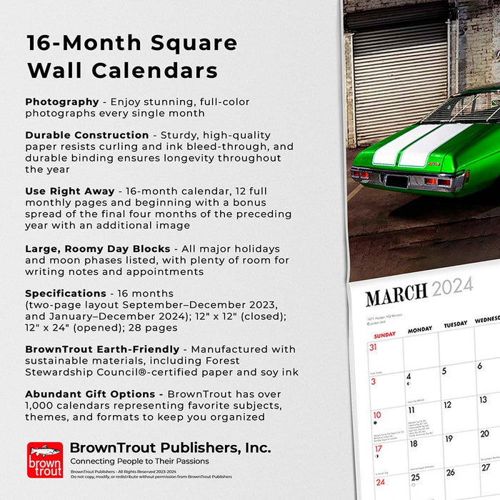 2024 Classic Monaros Wall Calendar