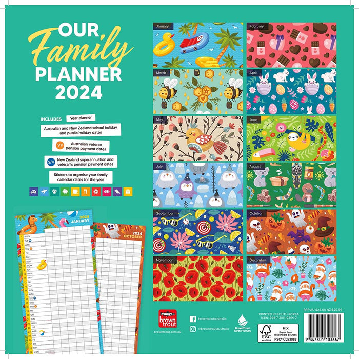 2024 Our Family Planner Wall Calendar