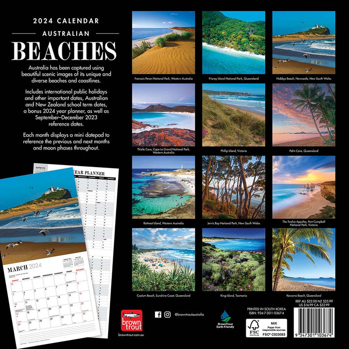 2024 Australian Beaches Wall Calendar