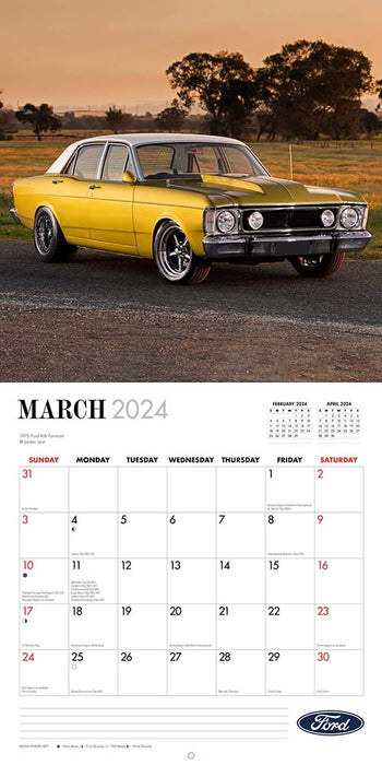2024 Classic Ford Cars Wall Calendar