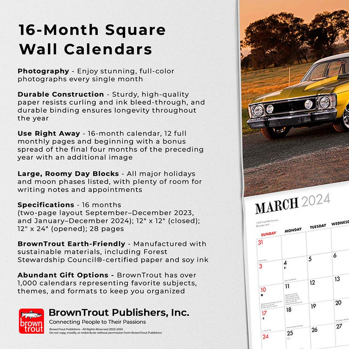 2024 Classic Ford Cars Wall Calendar
