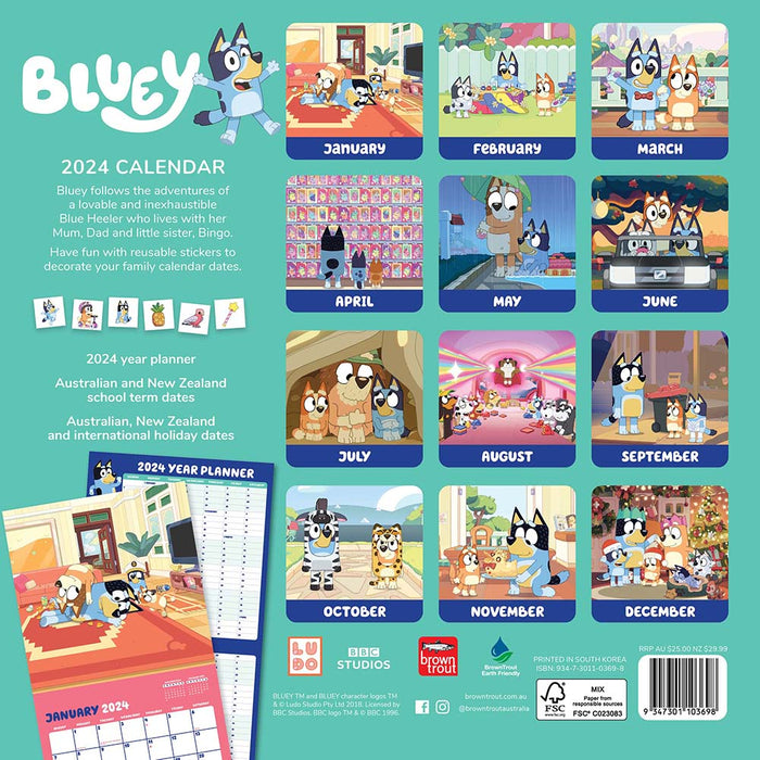 2024 Bluey Wall Calendar — Calendar Club