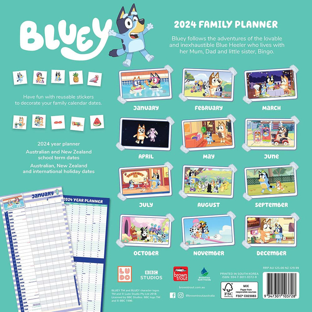 2024 Bluey Family Planner Wall Calendar Calendar Club 2024 Bluey Family Planner Wall Calendar Calendar Club