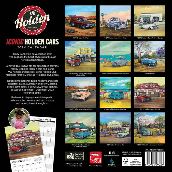 2024 Iconic Holden Cars Wall Calendar