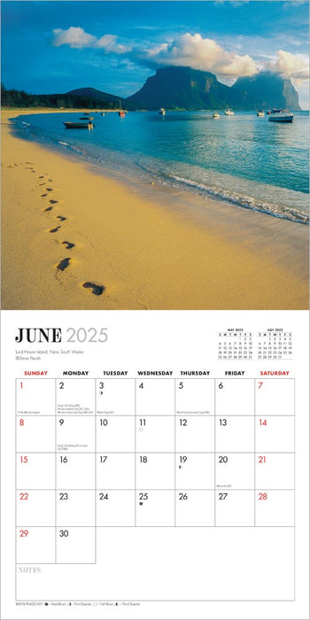 2025 Australian Beaches Mini Wall Calendar