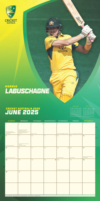 2025 Cricket Australia Wall Calendar