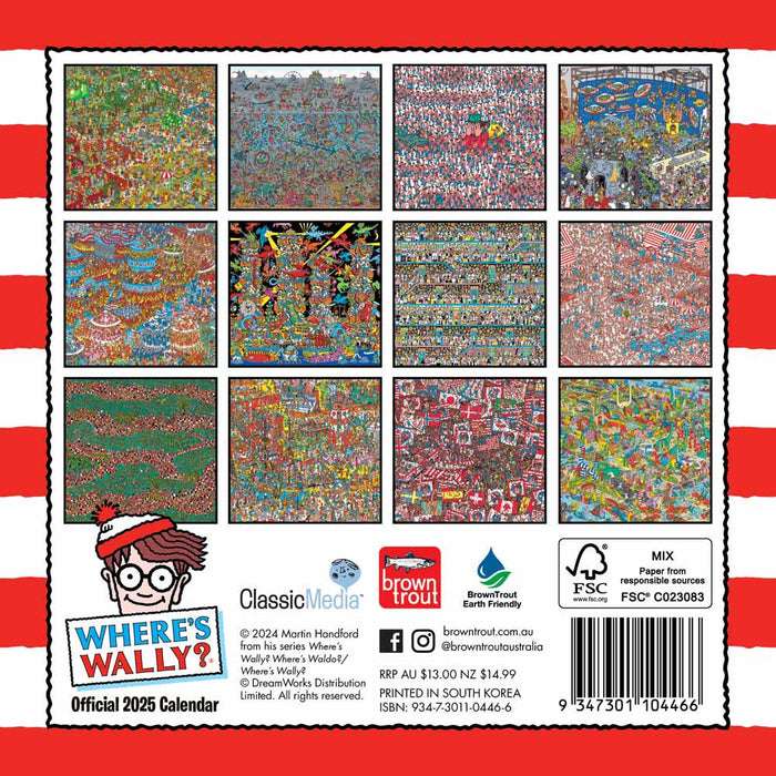 2025 Where's Wally Mini Wall Calendar by  Browntrout Publishers Australia from Calendar Club