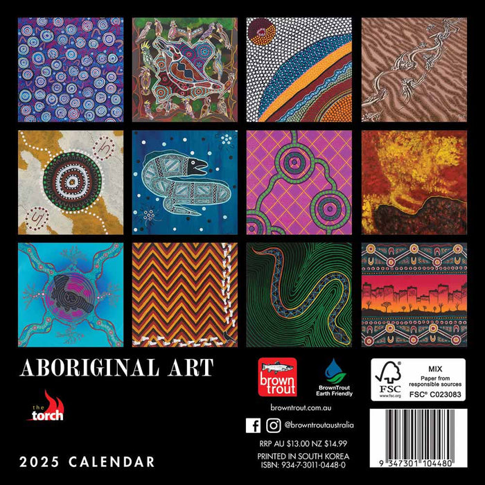 2025 Aboriginal Art Mini Wall Calendar by  Browntrout Publishers Australia from Calendar Club