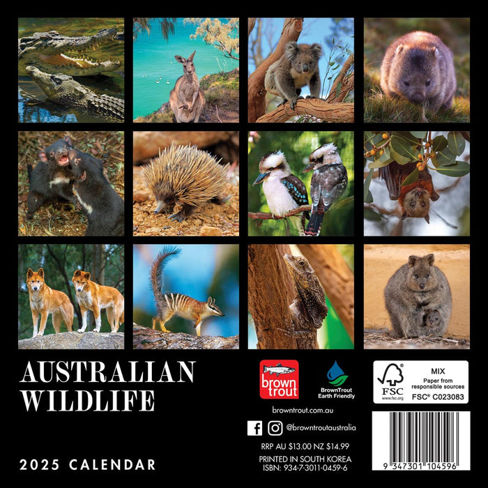 2025 Australian Wildlife Mini Wall Calendar by  Browntrout Publishers Australia from Calendar Club