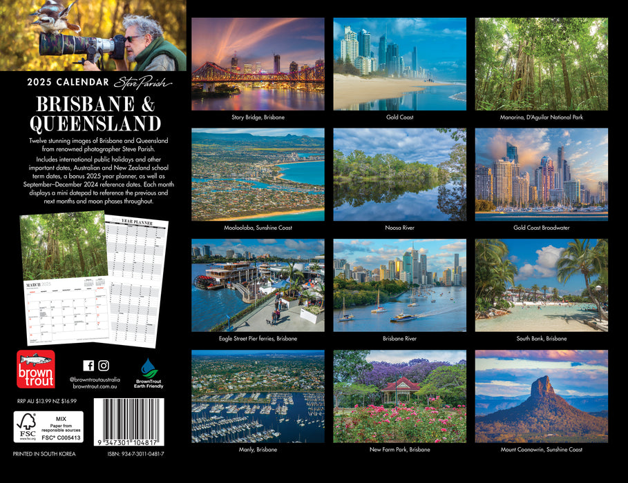2025 Brisbane & Queensland by Steve Parish Wall Calendar by  Browntrout Publishers Australia from Calendar Club