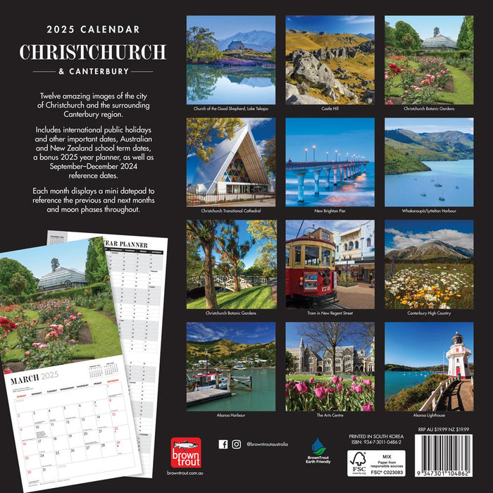 2025 Christchurch & Canterbury Wall Calendar by  Browntrout Publishers Australia from Calendar Club