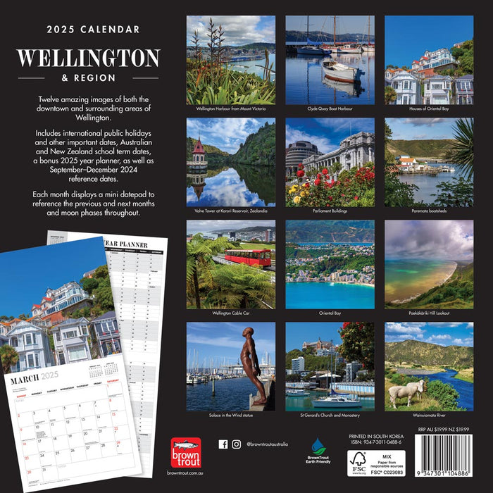 2025 Wellington & Region Wall Calendar by  Browntrout Publishers Australia from Calendar Club