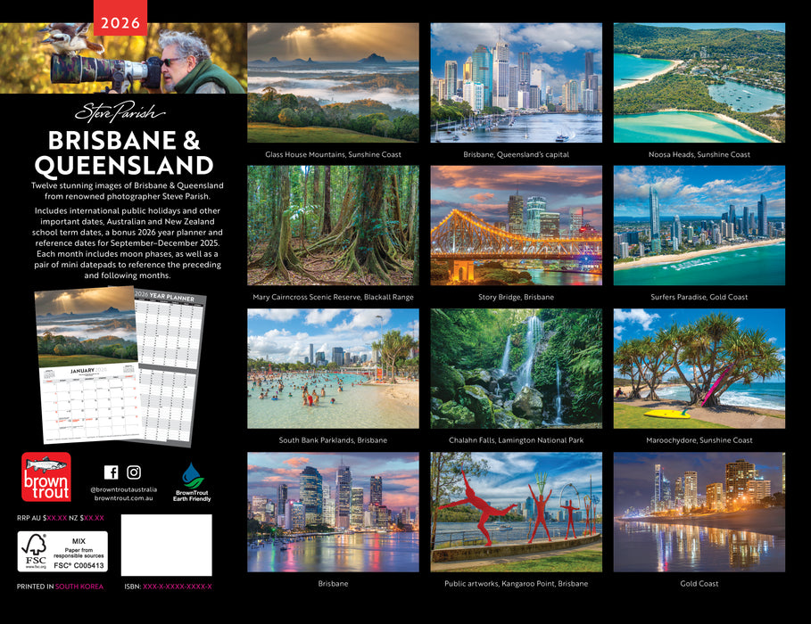 Brisbane and Queensland S Parish 2026 A4 Wall Calendar