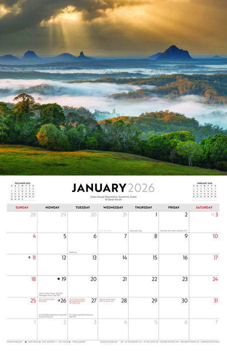 Brisbane and Queensland S Parish 2026 A4 Wall Calendar