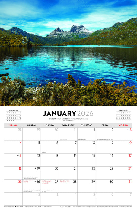 National Parks of Australia 2026 A4 Wall Calendar