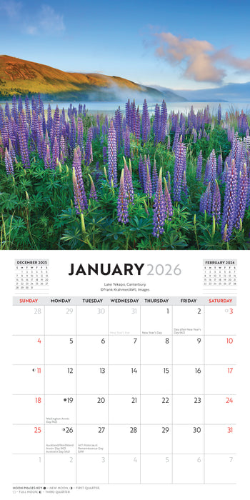 A Little View of New Zealand 2026 Mini Wall Calendar