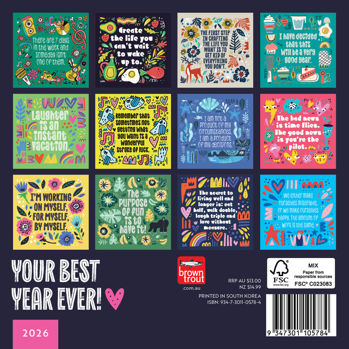Your Best Year Ever 2026 Mini Wall Calendar