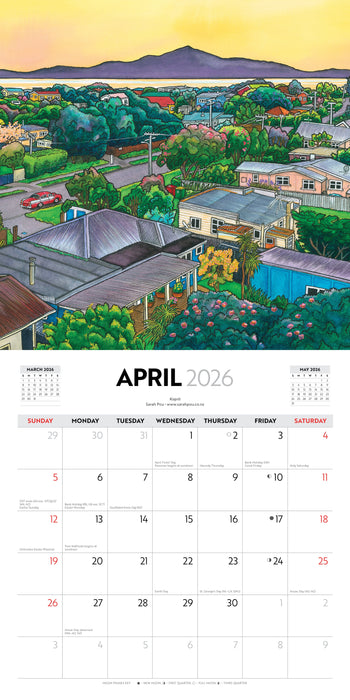 Contemporary New Zealand Art 2026 Square Wall Calendar