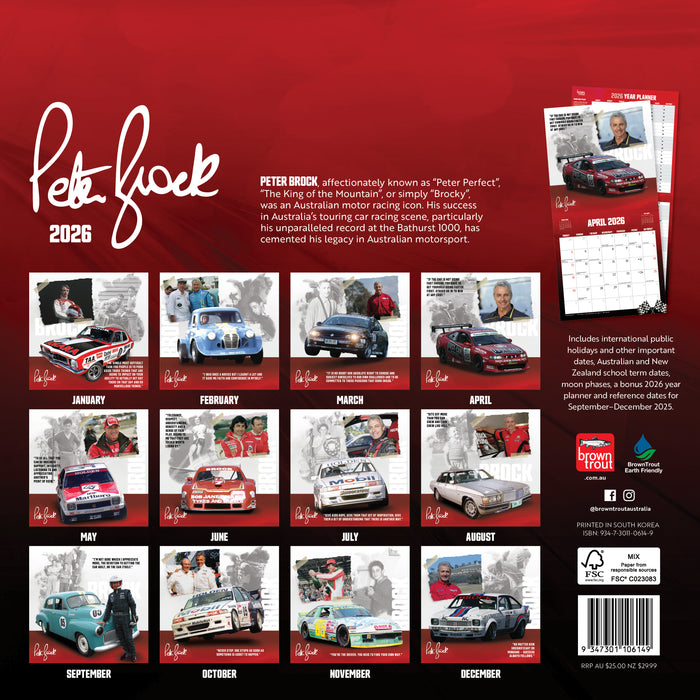 Peter Brock 2026 Square Wall Calendar