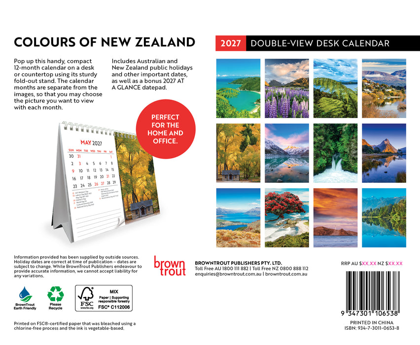 Colours of New Zealand 2027 Desk Easel