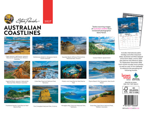 Australian Coastlines by Steve Parish 2027 Wall Calendar