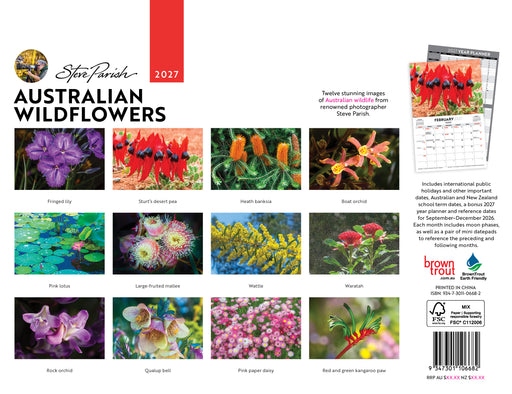 Australian Wildflowers by Steve Parish 2027 Wall Calendar