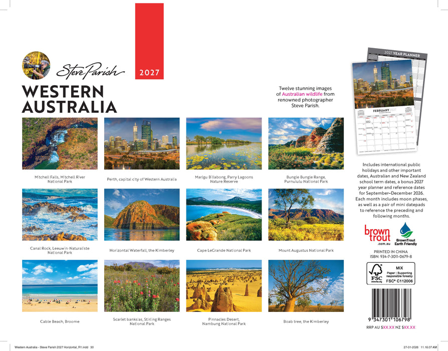 Western Australia by Steve Parish 2027 Wall Calendar