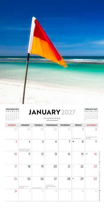Australian Beaches 2027 Mini Wall Calendar
