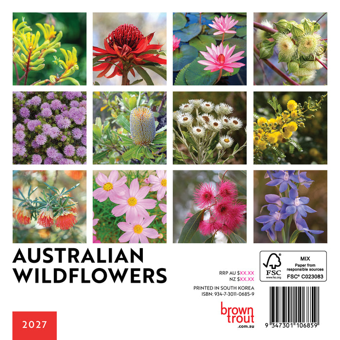 Australian Wildflowers 2027 Mini Wall Calendar