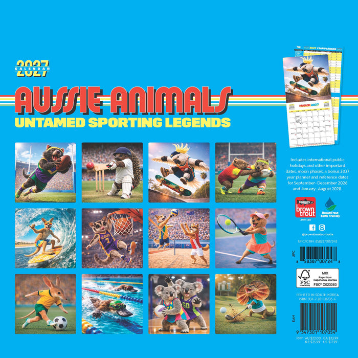 Aussie Animals Move with the Groove 2027 Square Wall Calendar
