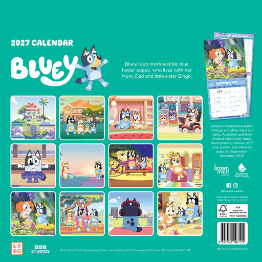 Bluey 2027 Square Wall Calendar