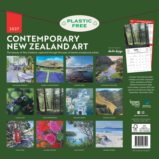 Contemporary New Zealand Art 2027 Square Wall Calendar