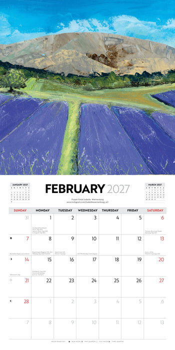 Contemporary New Zealand Art 2027 Square Wall Calendar