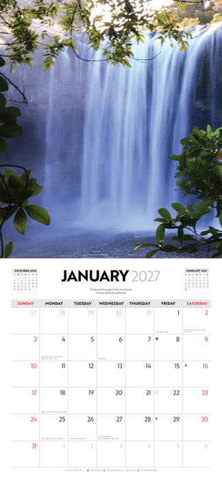 Majestic New Zealand 2027 Square Wall Calendar