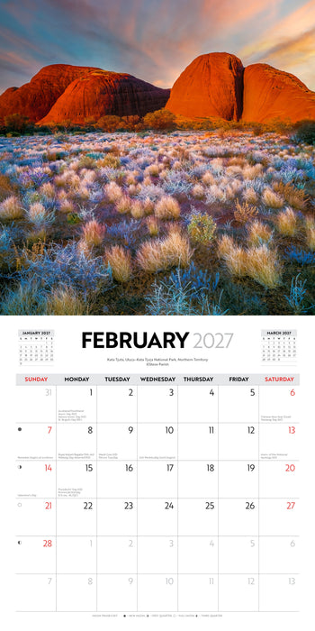 National Parks of Australia 2027 Square Wall Calendar
