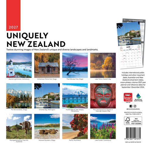 Uniquely New Zealand 2027 Square Wall Calendar
