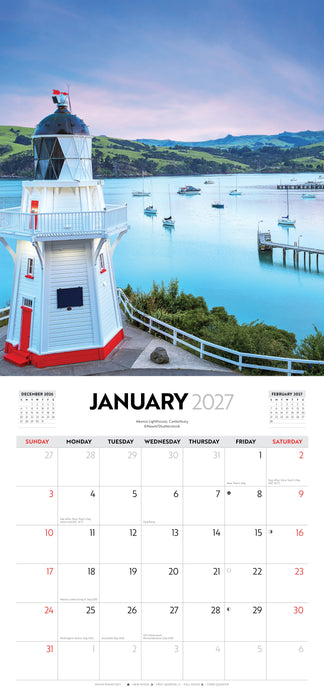 Uniquely New Zealand 2027 Square Wall Calendar