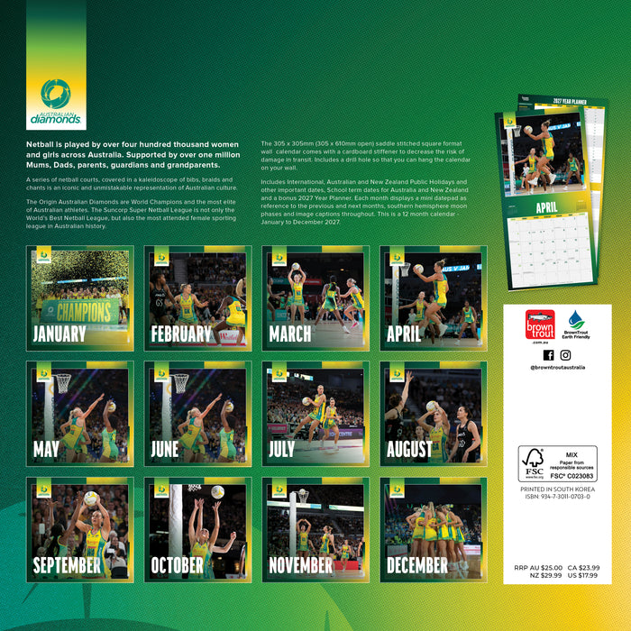 Australian Diamond 2027 Square Wall Calendar