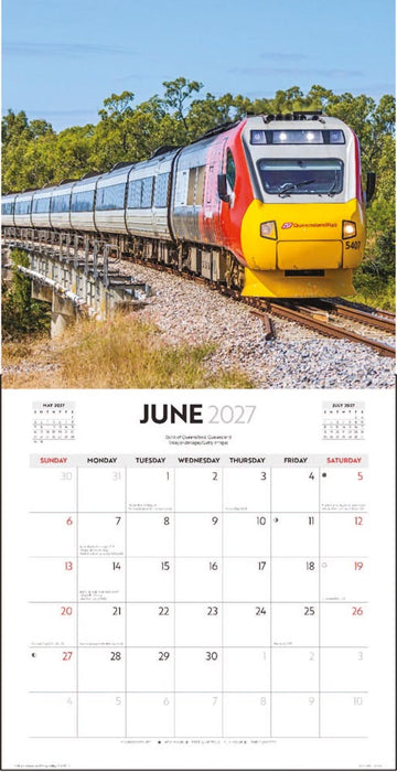 Railroads of Australia 2027 Square Wall Calendar
