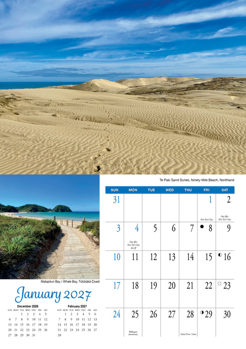 New Zealand in Colour 2027 Mini Wall Calendar