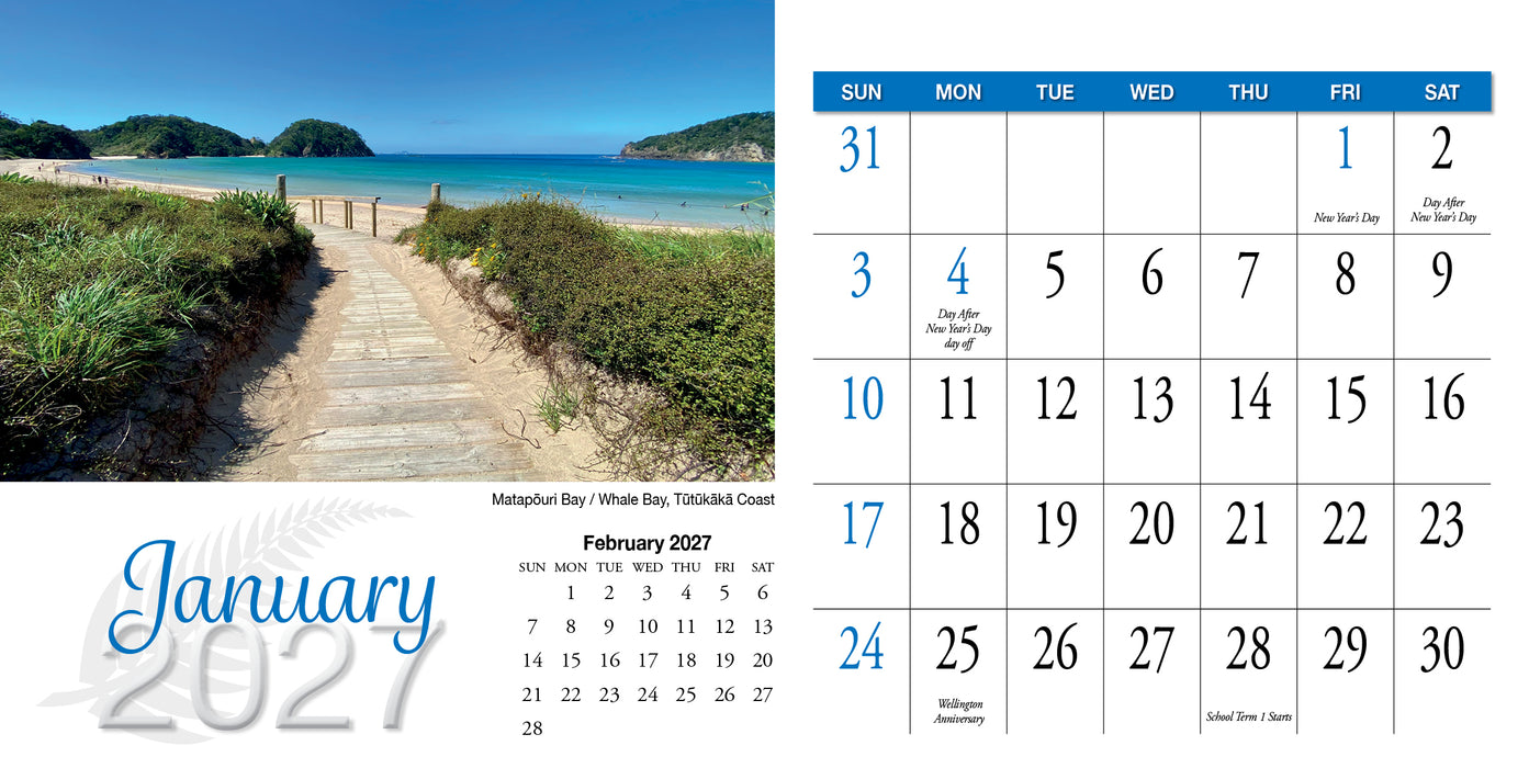 New Zealand Scenic 2027 Desk Organiser