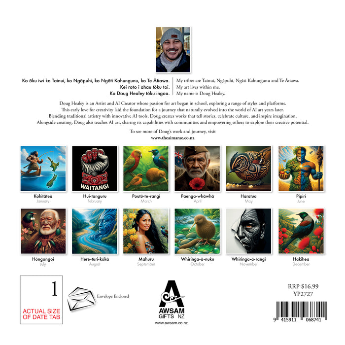Maori Artwork by Doug Healey 2027 Square Wall Calendar