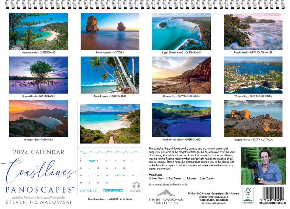 2024 Coastlines: Panoscapes Wall Calendar