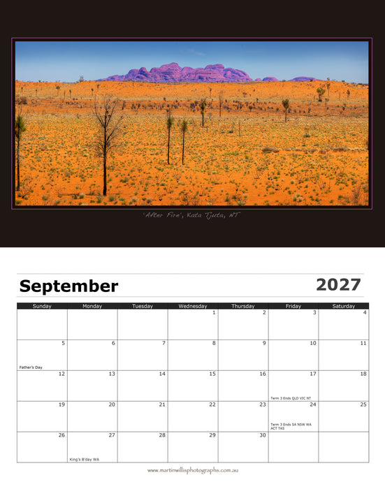 Aussie Outback 2027 Wall Calendar