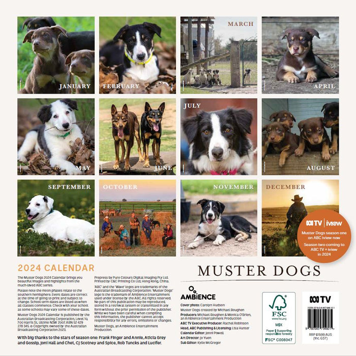 2024 ABC Muster Dogs Wall Calendar