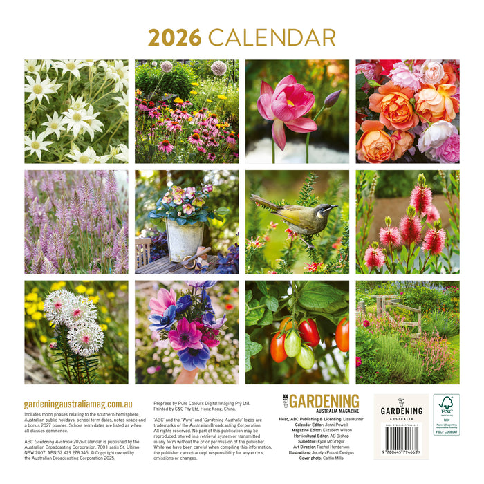 ABC Gardening Australia 2026 Square Wall Calendar