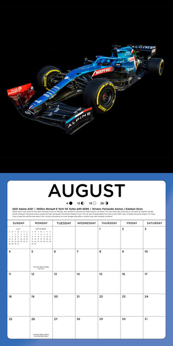 2024 Art of the Formula 1 Race Car Wall Calendar