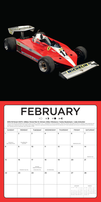 The Art of Formula ONE Race Car 2026 Square Wall Calendar