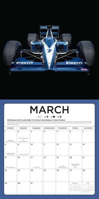 The Art of Formula ONE Race Car 2026 Square Wall Calendar