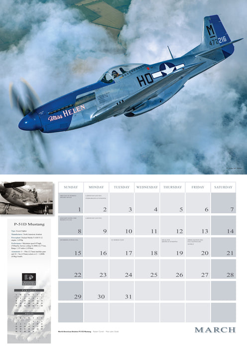 Flying Legends 2026 Large Wall Calendar